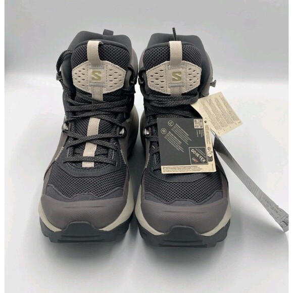 Salomon Nine Shark/Silver Cloud Elixir Mid Gore-Tex Hiking Boots Women’s Size 8 - Picture 2 of 8